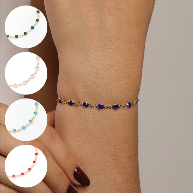 PU-00645 PULSEIRA COM ZIRCÔNIAS COLORIDA