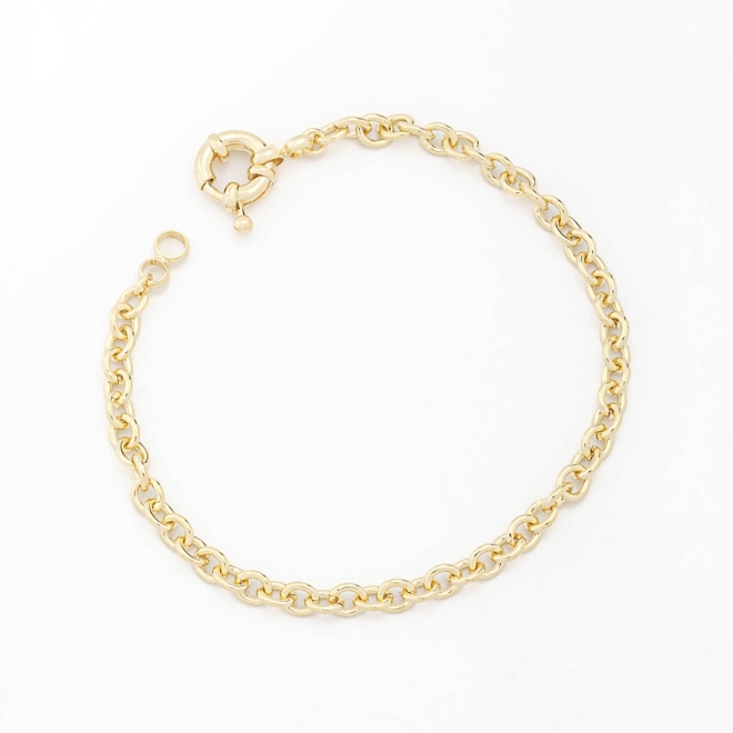 PU-00667 PULSEIRA BANHADA A OURO 18K COM CORRENTE ELOS