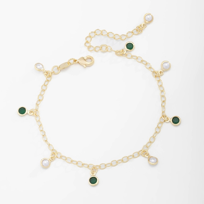 PU-00692 PULSEIRA COM PINGENTES COLORIDOS E PÉROLAS