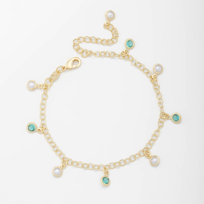 PU-00692 PULSEIRA COM PINGENTES COLORIDOS E PÉROLAS
