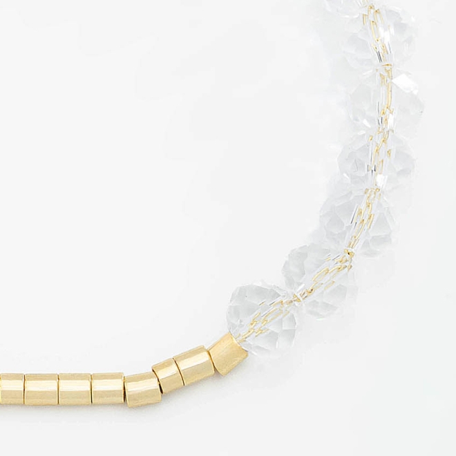 PU-00734 PULSEIRA COM DETALHES EM CRISTAIS LAPIDADOS E ESFERAS