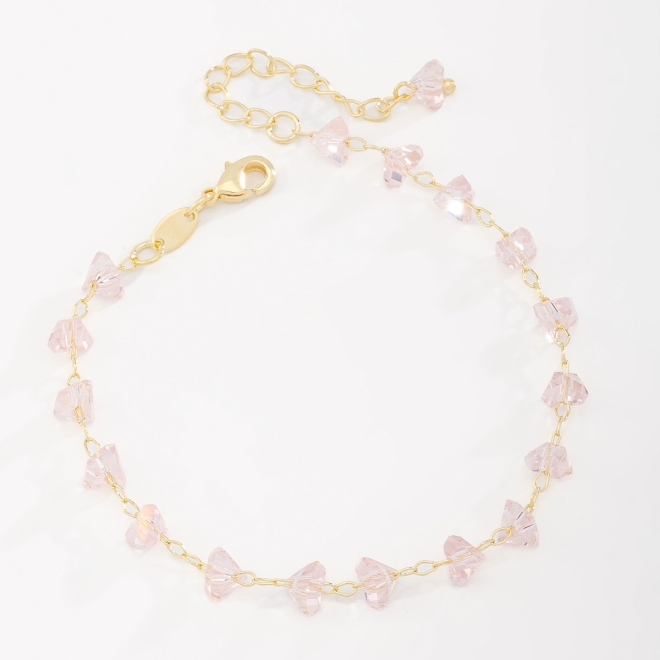 PU-00736 PULSEIRA COM DETALHES EM CRISTAIS TRANSPARENTES LAPIDADOS