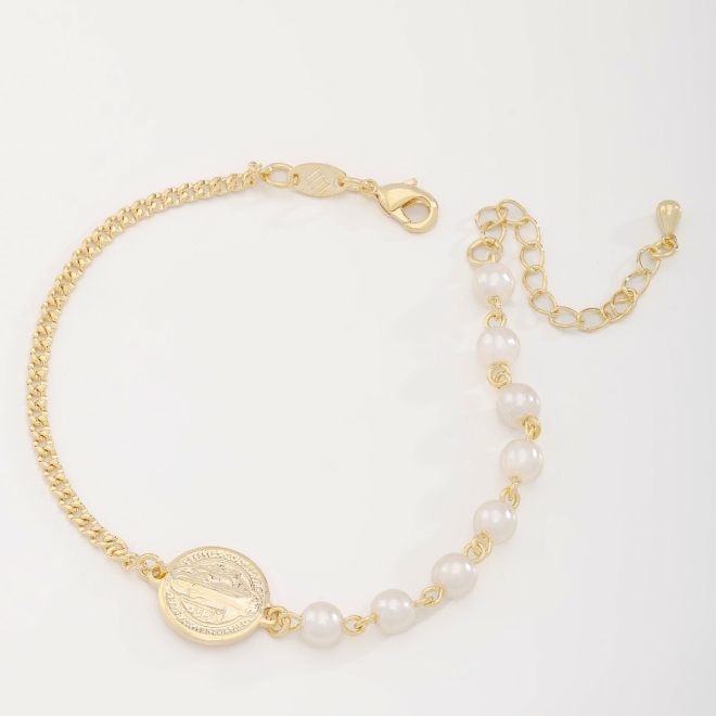 PU-00782 PULSEIRA  SÃO BENTO E DETALHES EM PÉROLAS