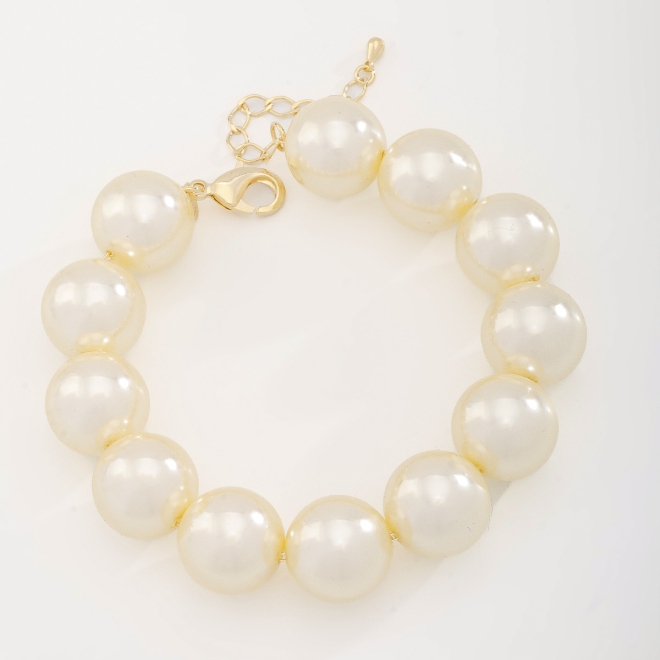 PU-00799 PULSEIRA BANHADA A OURO 18K COM PÉROLAS DE 16 MM