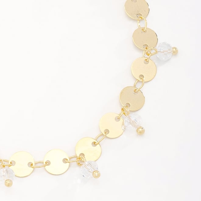 PU-00812 PULSEIRA COM DETALHES EM PLACAS POLIDAS E CRISTAIS TRANSPARENTES