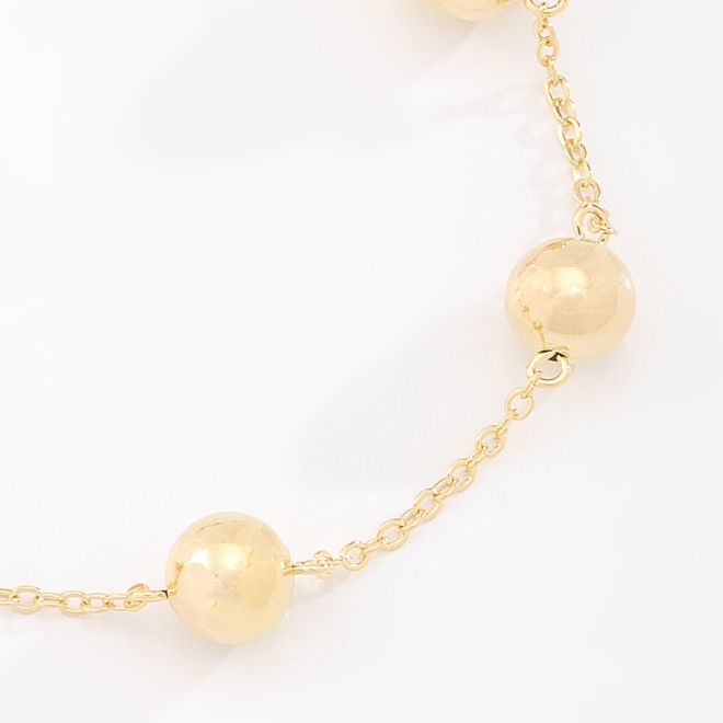 PU-00858 PULSEIRA COM BOLAS POLIDAS INTERCALADAS NA CORRENTE