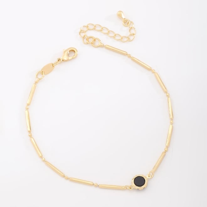 PU-00862 PULSEIRA BANHADA A OURO 18K COM ELOS ALONGADOS E PINGENTE REDONDO