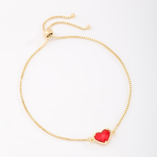 PU-00877 PULSEIRA COM PINGENTE EM FORMATO DE CORAÇÃO