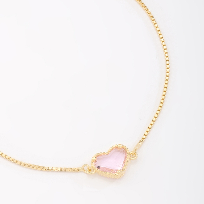 PU-00877 PULSEIRA COM PINGENTE EM FORMATO DE CORAÇÃO