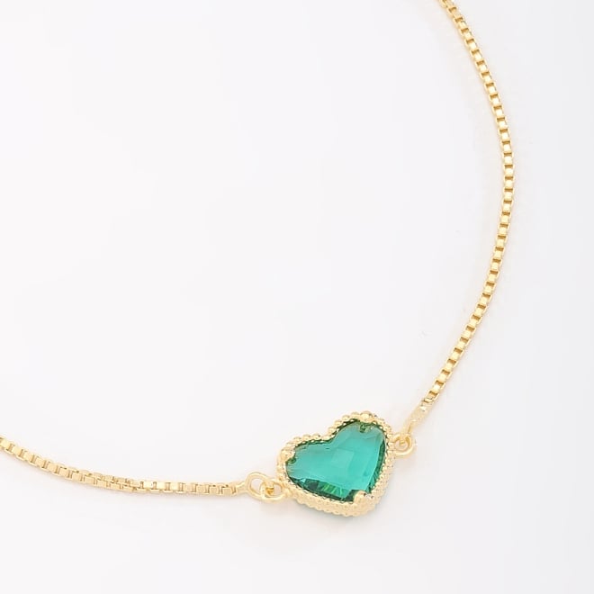 PU-00877 PULSEIRA COM PINGENTE EM FORMATO DE CORAÇÃO