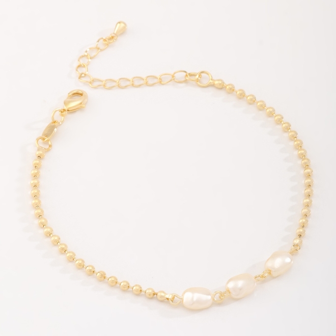 PU-00879 PULSEIRA COM DETALHES EM PÉROLAS E ESFERAS