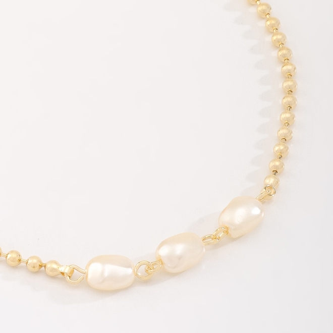 PU-00879 PULSEIRA COM DETALHES EM PÉROLAS E ESFERAS