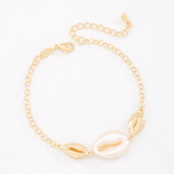 PU-00929 PULSEIRA COM DETALHES EM CONCHAS E EM MADREPÉROLA