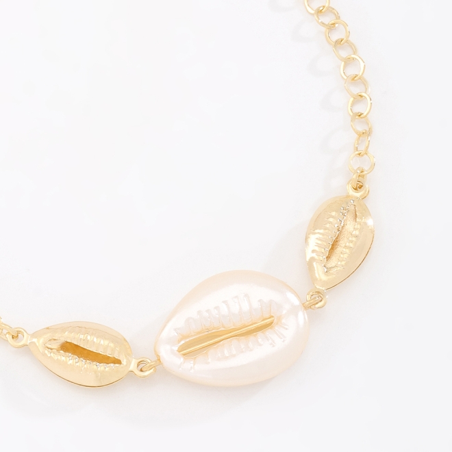 PU-00929 PULSEIRA COM DETALHES EM CONCHAS E EM MADREPÉROLA