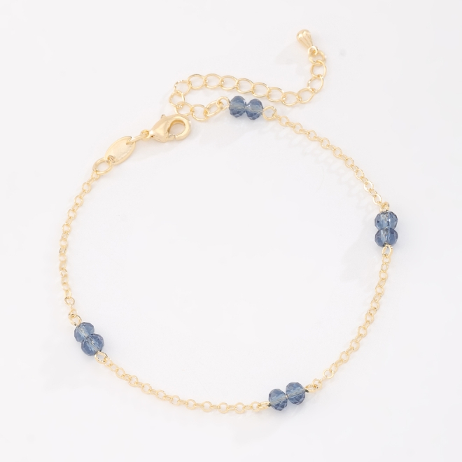 PU-00955 PULSEIRA BANHADA A OURO 18K COM CRISTAIS LAPIDADOS DISTRIBUÍDOS AO LONGO DA CORRENTE