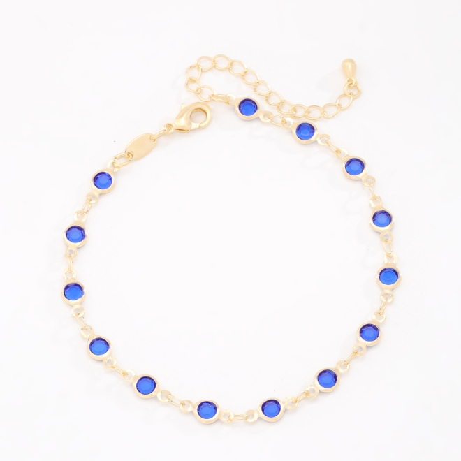 PU-00956 PULSEIRA BANHADA A OURO 18K COM CRISTAIS LAPIDADOS 