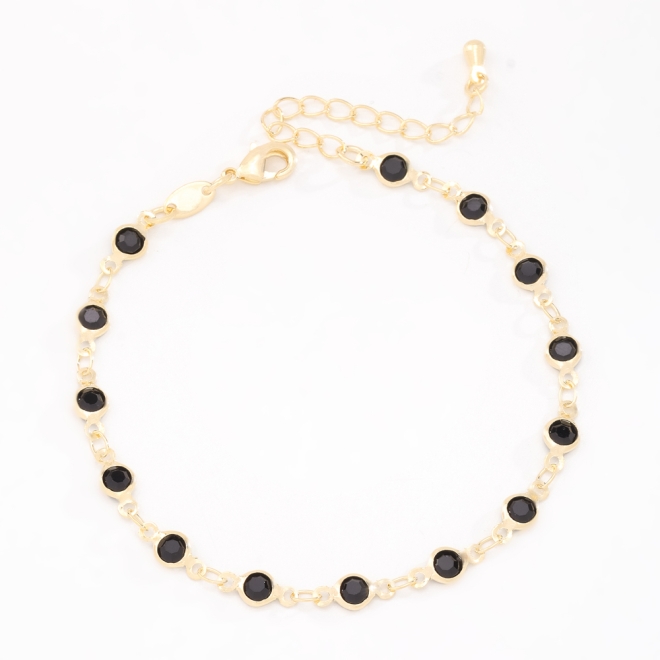 PU-00956 PULSEIRA BANHADA A OURO 18K COM CRISTAIS LAPIDADOS 