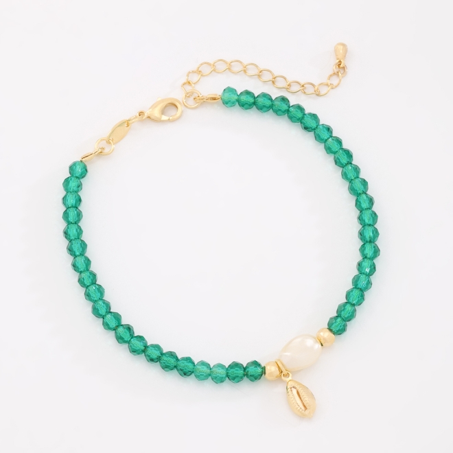 PU-00958 PULSEIRA BANHADA A OURO 18K COM CRISTAIS FACETADOS