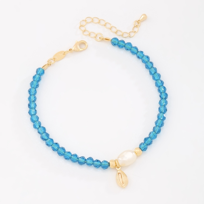 PU-00958 PULSEIRA BANHADA A OURO 18K COM CRISTAIS FACETADOS