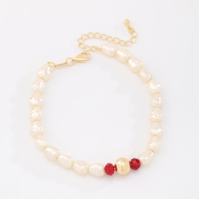 PU-00966 PULSEIRA BANHADA A OURO 18K COM PÉROLAS