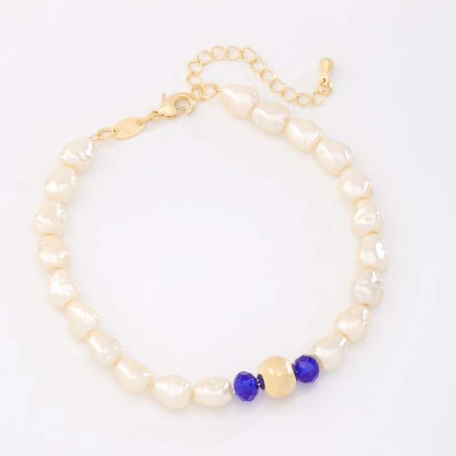 PU-00966 PULSEIRA BANHADA A OURO 18K COM PÉROLAS