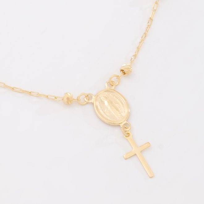 PU-01035 PULSEIRA DE TERÇO E MEDALHA DE NOSSA SENHORA DAS GRAÇAS