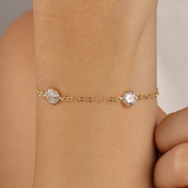 PU-01056-PULSEIRA COM TRÊS ZIRCÔNIAS REDONDAS CRISTAL