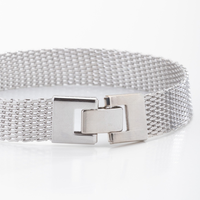 PUB-00588 PULSEIRA RÓDIO COM DESIGN EM TELA METÁLICA