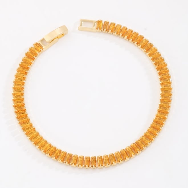PX-0042 PULSEIRA RIVIERA COM ZIRCÔNIAS EM CORTE BAGUETE