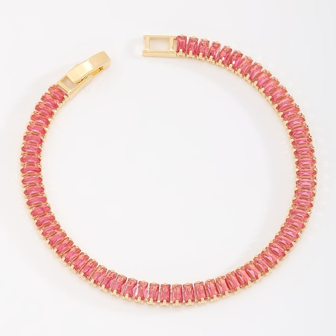 PX-0042 PULSEIRA RIVIERA COM ZIRCÔNIAS EM CORTE BAGUETE