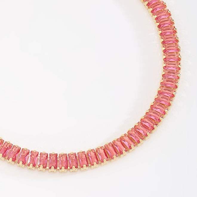 PX-0042 PULSEIRA RIVIERA COM ZIRCÔNIAS EM CORTE BAGUETE