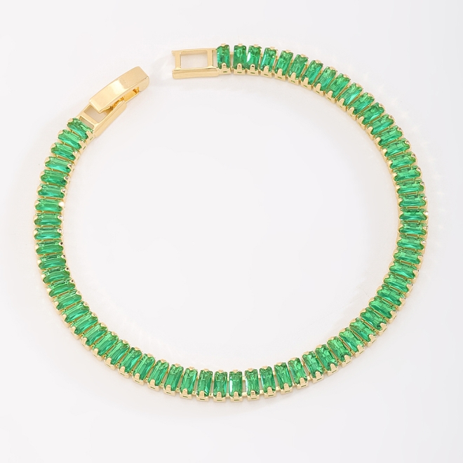 PX-0042 PULSEIRA RIVIERA COM ZIRCÔNIAS EM CORTE BAGUETE