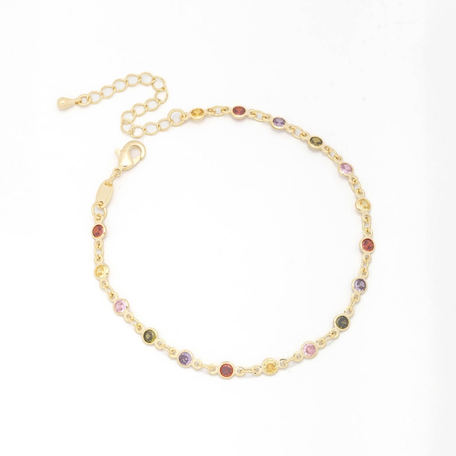 PX-0063 PULSEIRA COM PEDRAS COLORIDAS