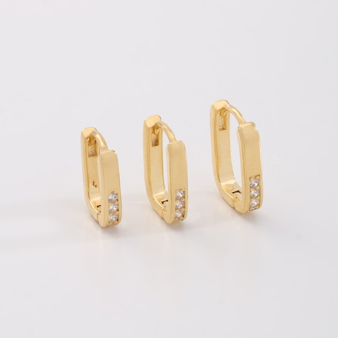 TAC-0191 TRIO DE ARGOLA  EM RETANGULAR 