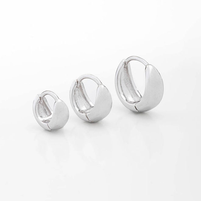 TACB-0033 TRIO DE ARGOLAS RÓDIO BRANCO