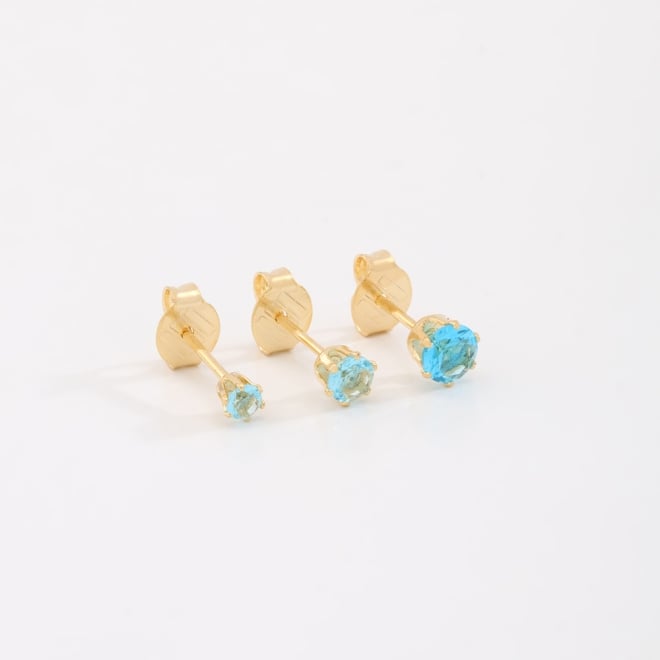 TBF-00007 TRIO DE BRINCOS BANHADOS A OURO 18K EM ZIRCÔNIA