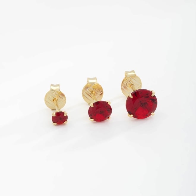 TBF-0058 TRIO DE BRINCOS BANHADOS A OURO 18K COM PEDRAS LAPIDADAS EM FORMATO REDONDO